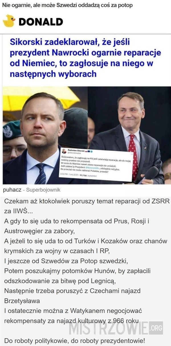 Nie ogarnie, ale może Szwedzi oddadzą coś za potop