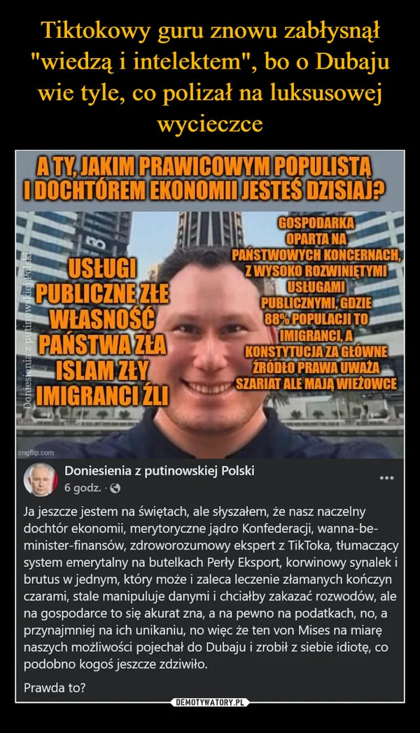 Tiktokowy guru znowu zabłysnął 