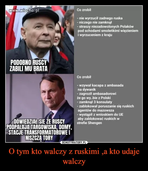 O tym kto walczy z ruskimi ,a kto udaje walczy