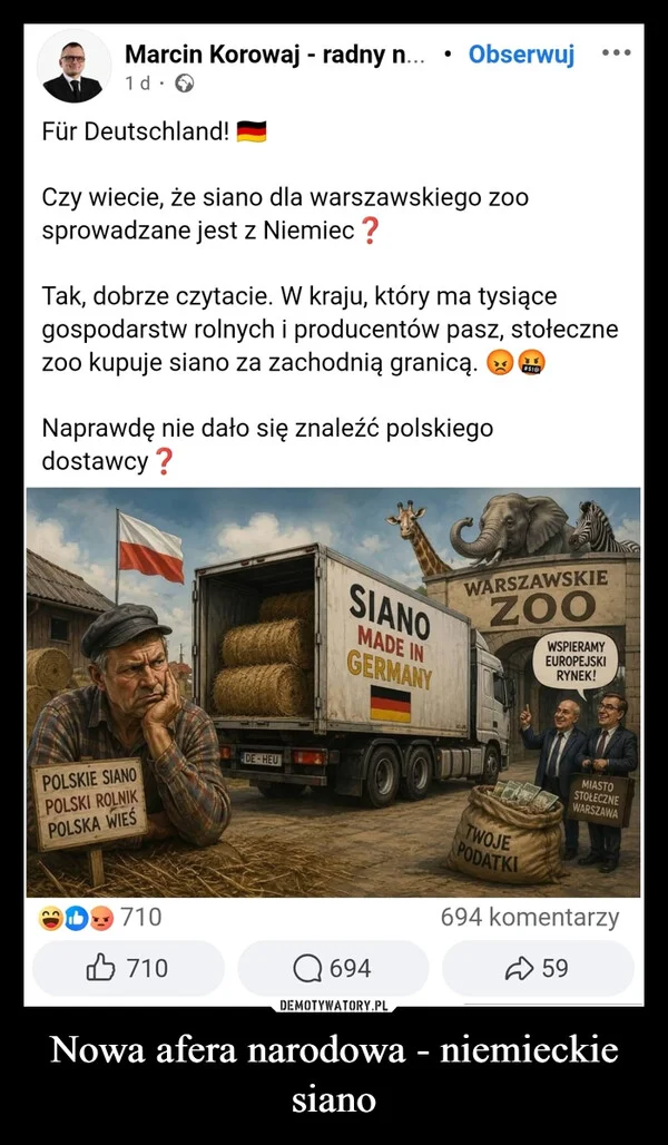 
    Nowa afera narodowa - niemieckie siano