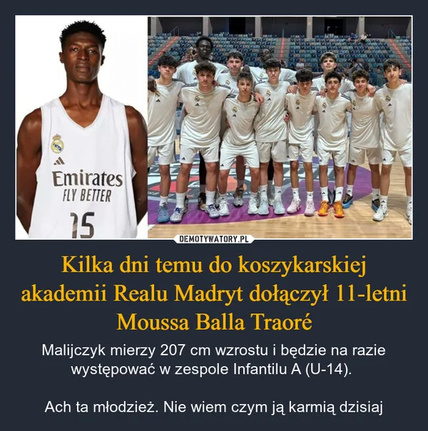 
    Kilka dni temu do koszykarskiej akademii Realu Madryt dołączył 11-letni Moussa Balla Traoré