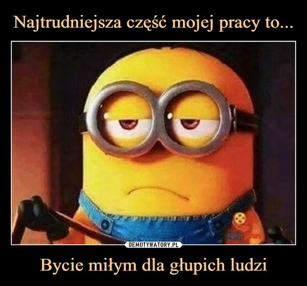 
    Najtrudniejsza część mojej pracy to... Bycie miłym dla głupich ludzi