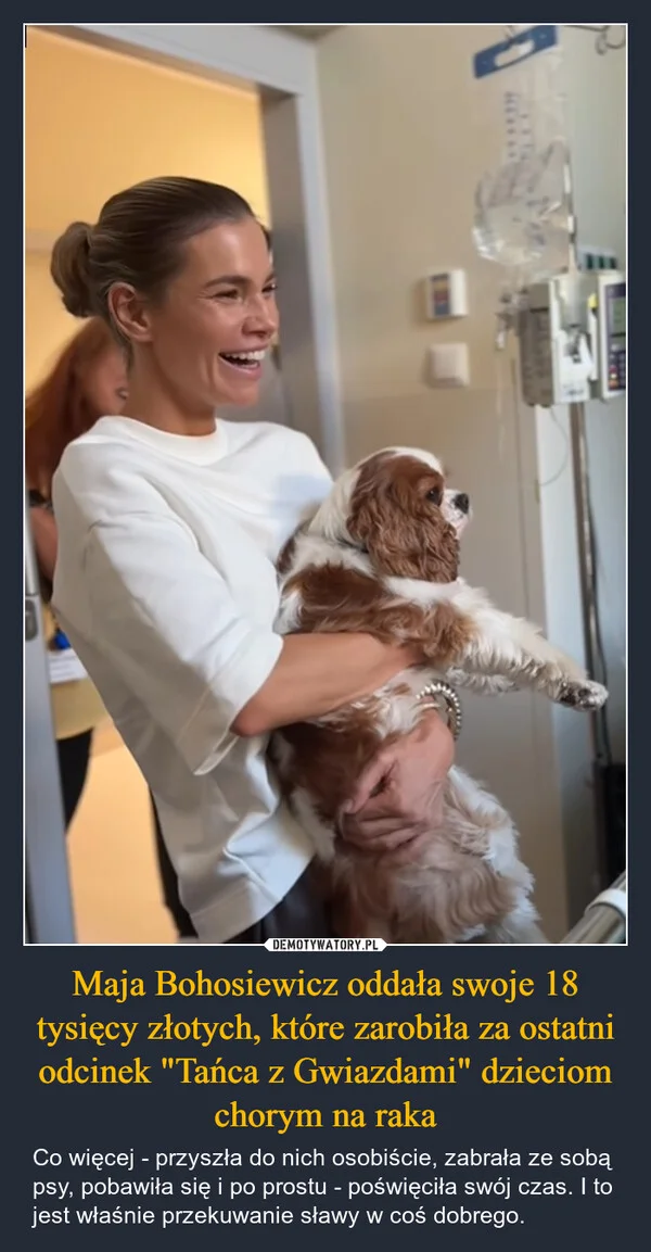 
    Maja Bohosiewicz oddała swoje 18 tysięcy złotych, które zarobiła za ostatni odcinek 