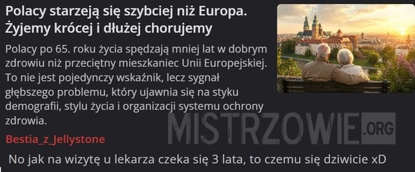 Polacy starzeją się szybciej niż Europa