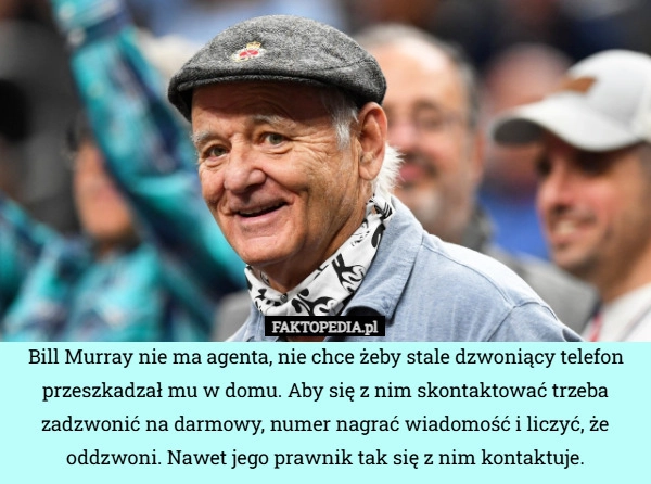 Bill Murray nie ma agenta, nie chce żeby stale dzwoniący telefon przeszkadzał