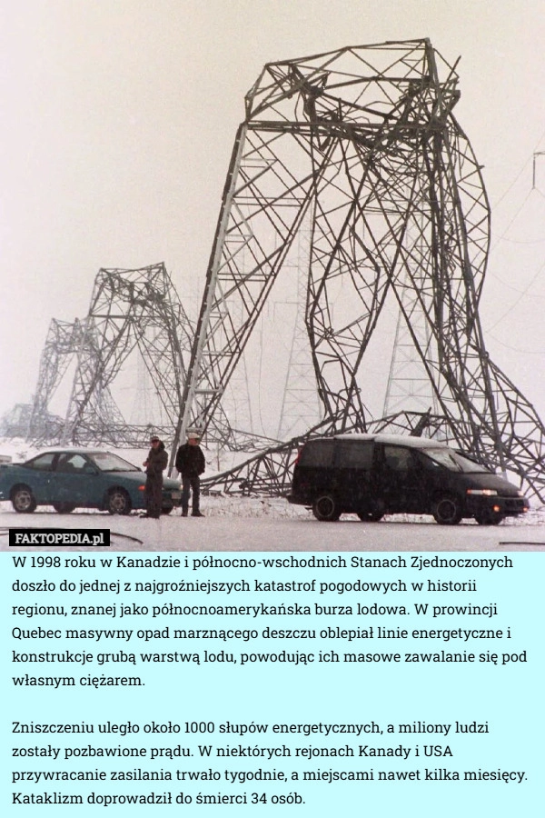 W 1998 roku w Kanadzie i północno-wschodnich Stanach Zjednoczonych doszło