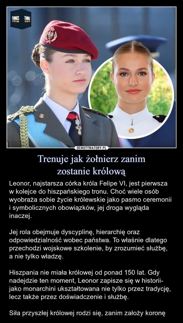 Trenuje jak żołnierz zanim zostanie królową