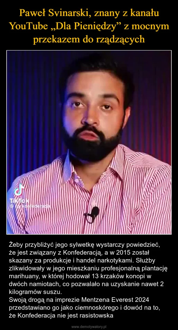 
    Paweł Svinarski, znany z kanału YouTube „Dla Pieniędzy” z mocnym przekazem do rządzących