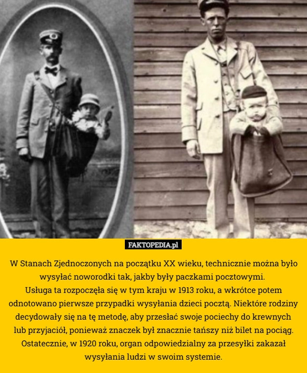 W Stanach Zjednoczonych na początku XX wieku, technicznie można było wysyłać