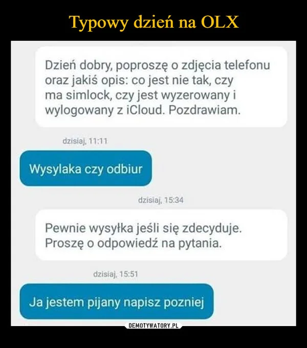 Typowy dzień na OLX