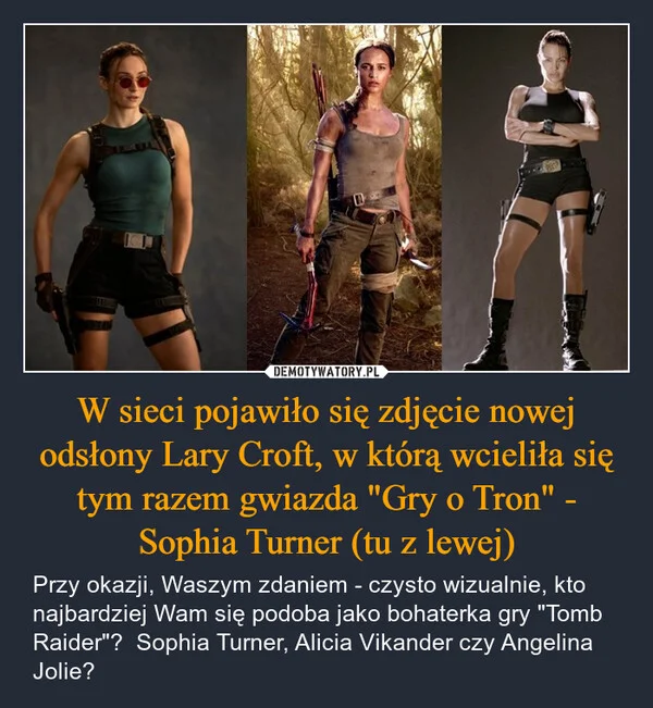 W sieci pojawiło się zdjęcie nowej odsłony Lary Croft, w którą wcieliła się tym razem gwiazda 