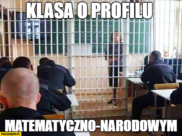 
    Klasa o profilu matematyczno-narodowym za kratami