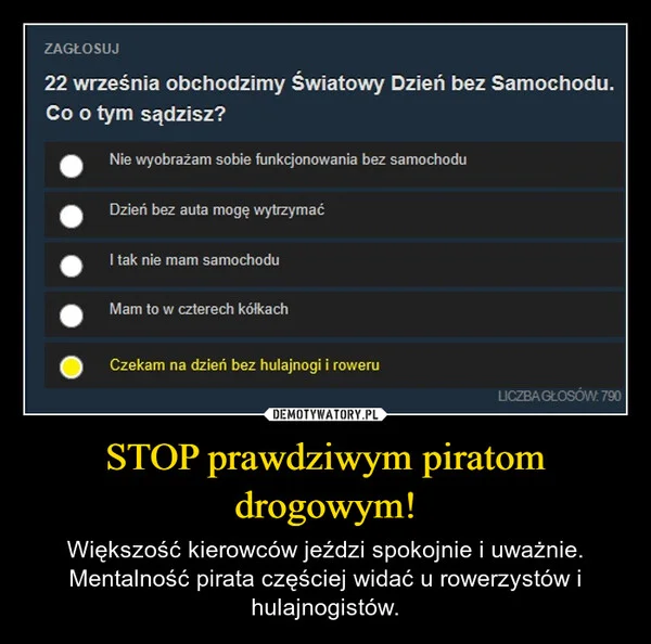 
    STOP prawdziwym piratom drogowym!