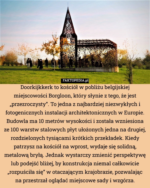 Doorkijkkerk to kościół w pobliżu belgijskiej miejscowości Borgloon, który