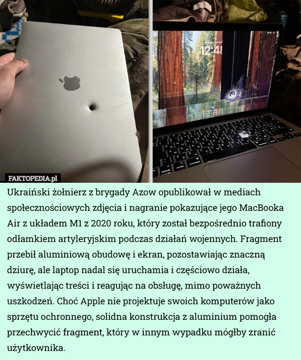 Ukraiński żołnierz z brygady Azow opublikował w mediach społecznościowych