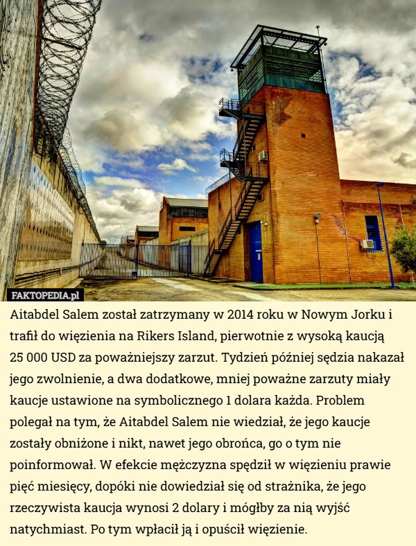 
    Aitabdel Salem został zatrzymany w 2014 roku w Nowym Jorku i trafił do więzienia...