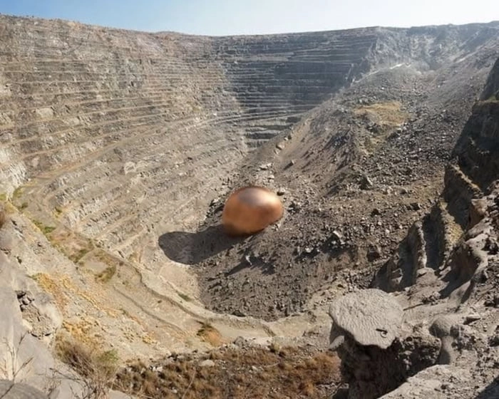 Visual representation of the actual amount of copper extracted from a mine site
