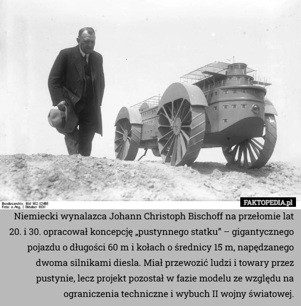 
    Niemiecki wynalazca Johann Christoph Bischoff na przełomie lat 20. i 30.