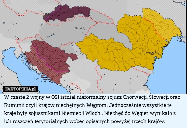 W czasie 2 wojny w OSI istniał nieformalny sojusz Chorwacji, Słowacji oraz