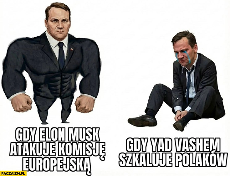 
    Sikorski gdy Elon Musk atakuje komisję europejską vs gdy Yad Vashem szkaluje Polaków