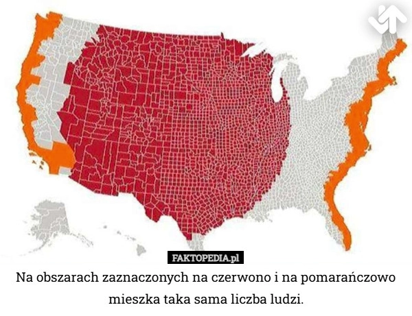
    Na obszarach zaznaczonych na czerwono i na pomarańczowo mieszka taka sama