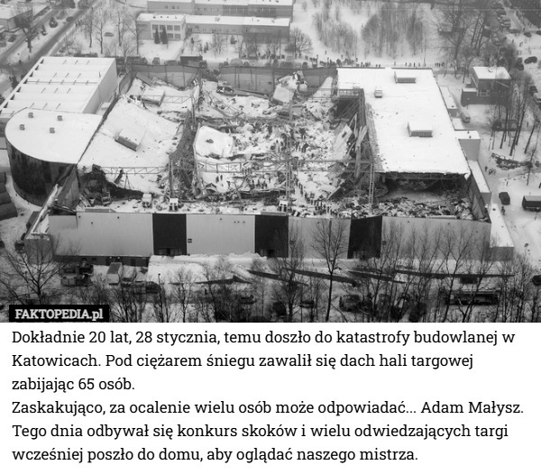 Dokładnie 20 lat, 28 stycznia, temu doszło do katastrofy budowlanej w Katowicach.