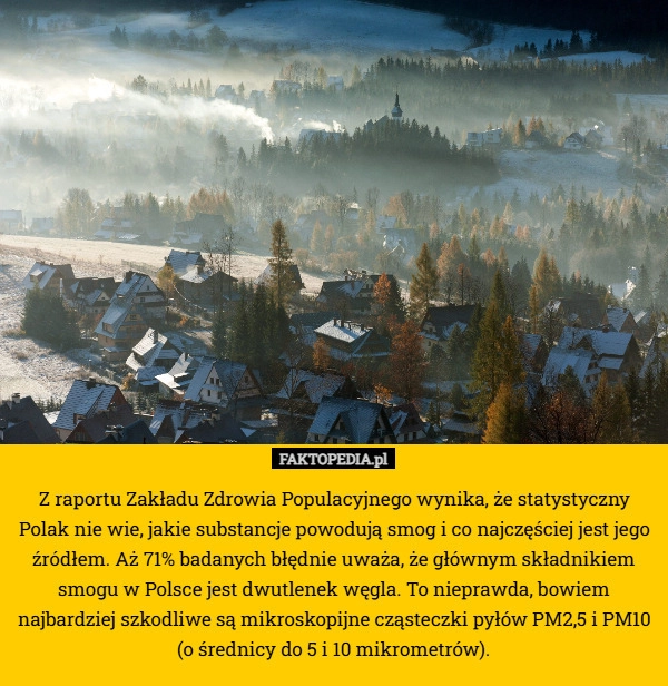 
    Z raportu Zakładu Zdrowia Populacyjnego wynika, że statystyczny Polak nie