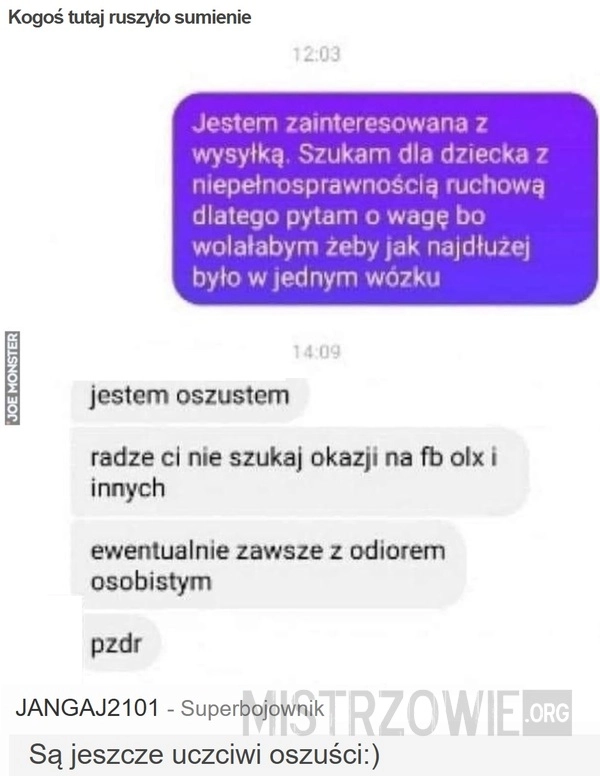 
    Kogoś tutaj ruszyło sumienie