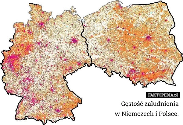 
    Gęstość zaludnienia
w Niemczech i Polsce.