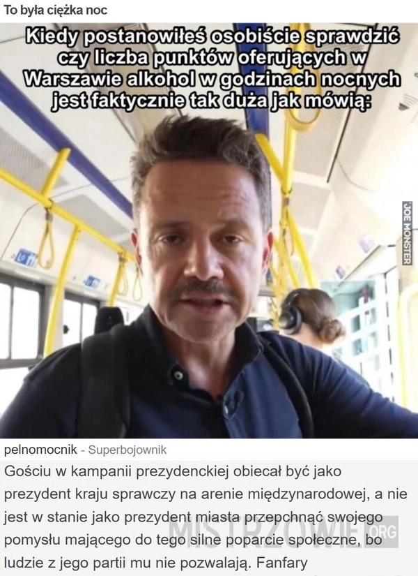 To była ciężka noc