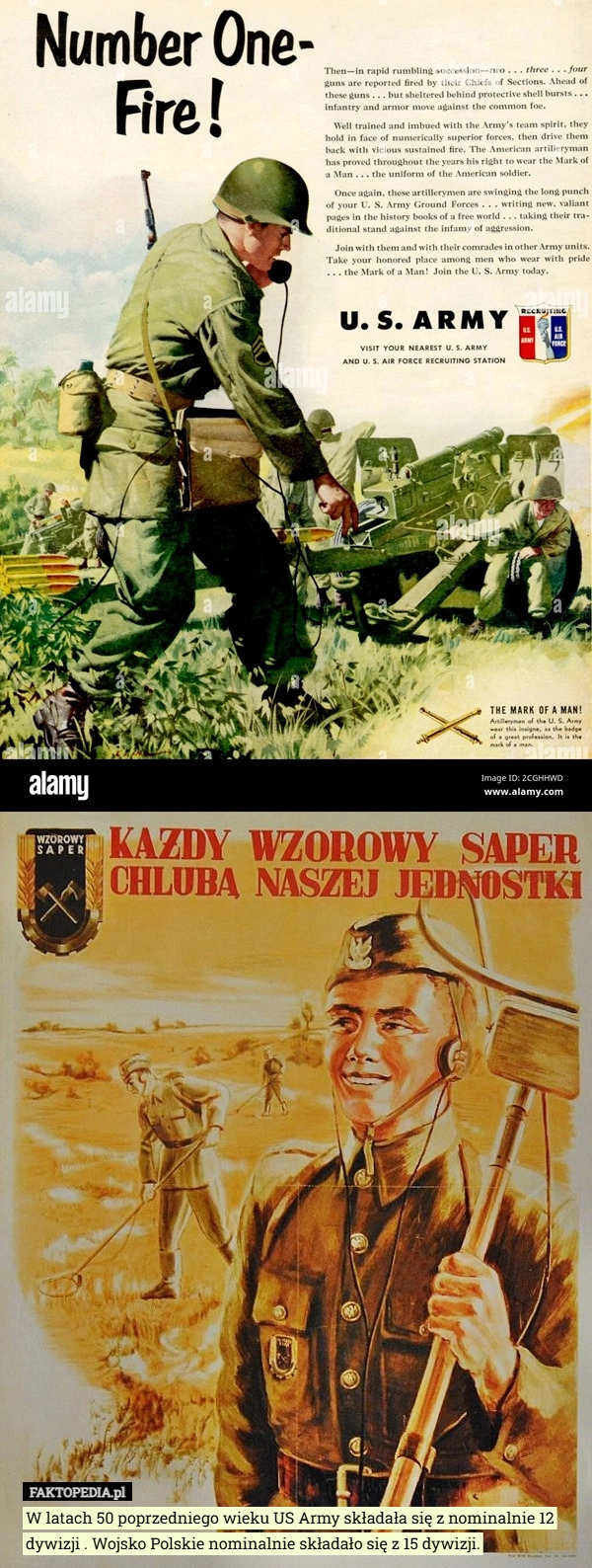 
    W latach 50 poprzedniego wieku US Army składała się z nominalnie 12 dywizji