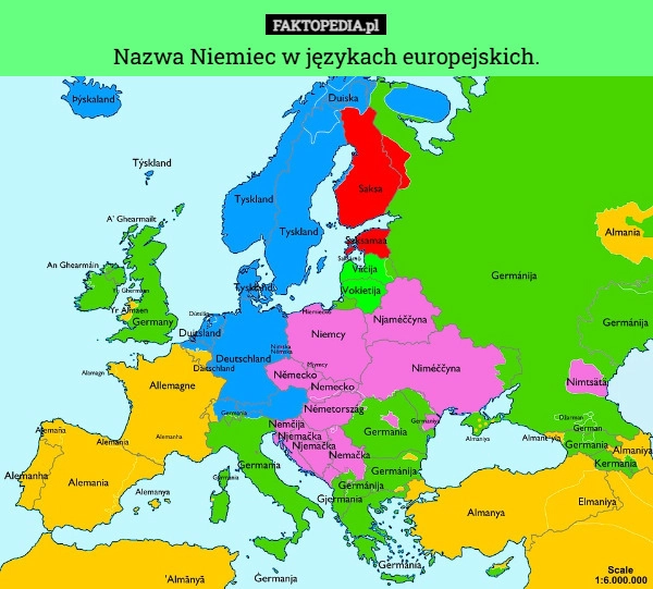 Nazwa Niemiec w językach europejskich.