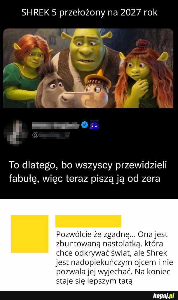 
    Shrek 5 przekładany w nieskończoność