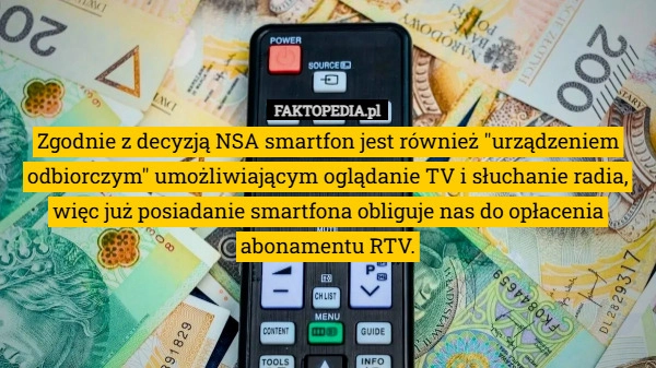 Zgodnie z decyzją NSA smartfon jest również "urządzeniem odbiorczym"
