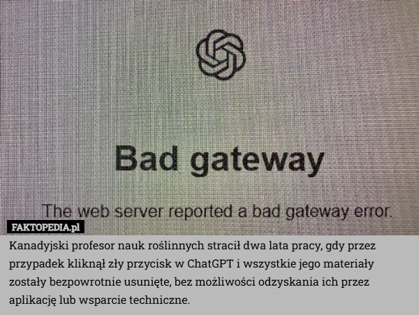 Kanadyjski profesor nauk roślinnych stracił dwa lata pracy, gdy przez przypadek