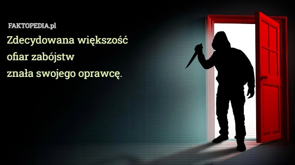 
    Zdecydowana większość
ofiar zabójstw
znała swojego oprawcę.