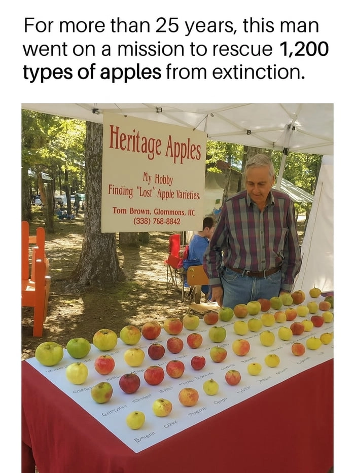 
    This man is a true legend for saving 1,200 apple varieties