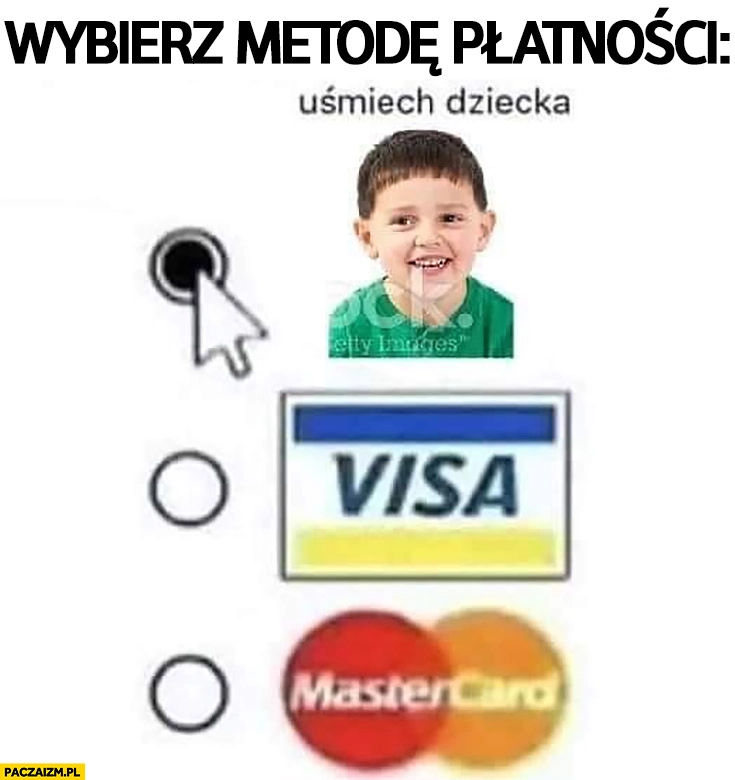 Wybierz metodę płatności: uśmiech dziecka