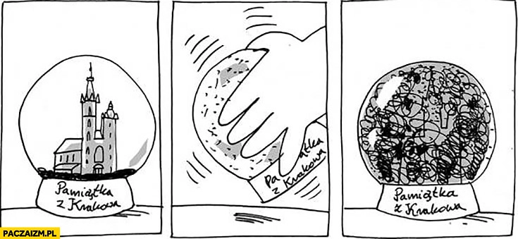 
    Pamiątka z Krakowa magiczna kula ze smogiem